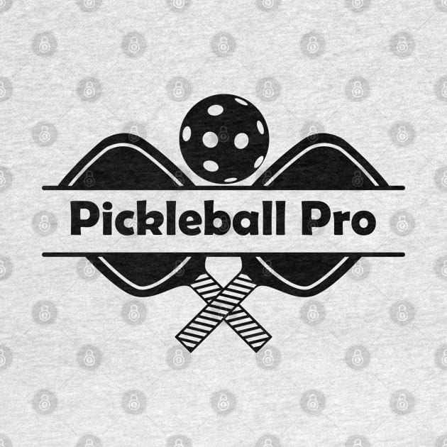 Pickleball Pro across the middle of two paddles and a ball by Made the Cut